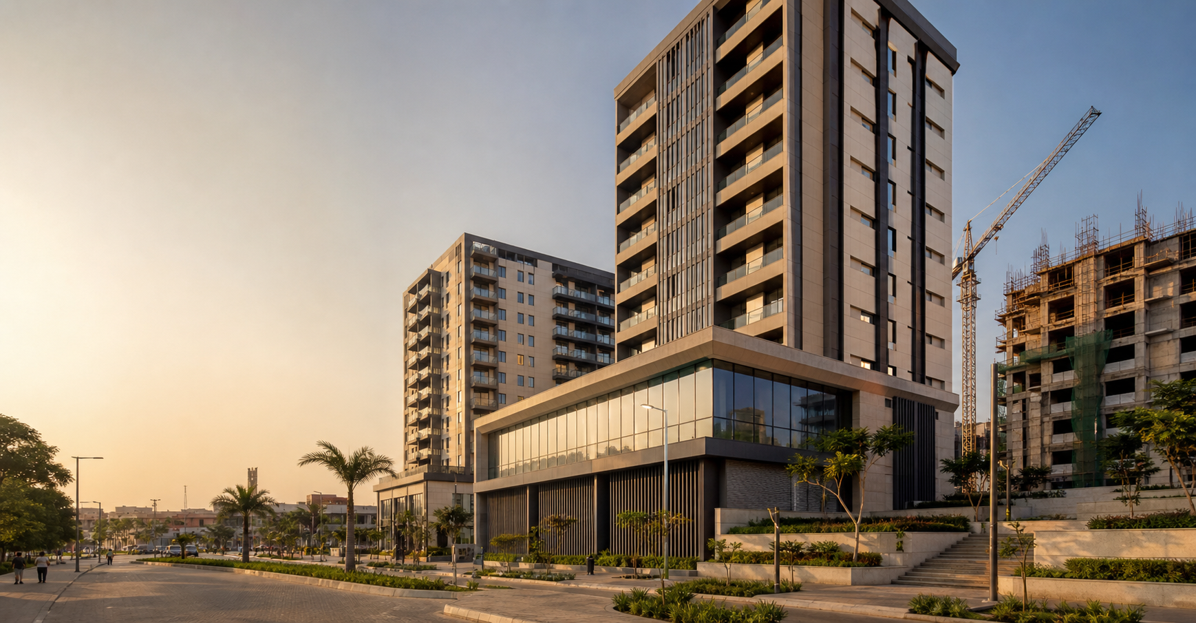 Contemporary mixed-use development representing MAZA's development vision